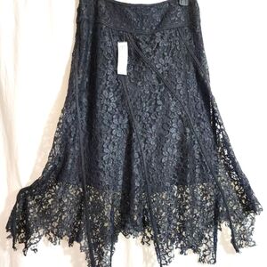 CACHE Black Lace Midi Skirt